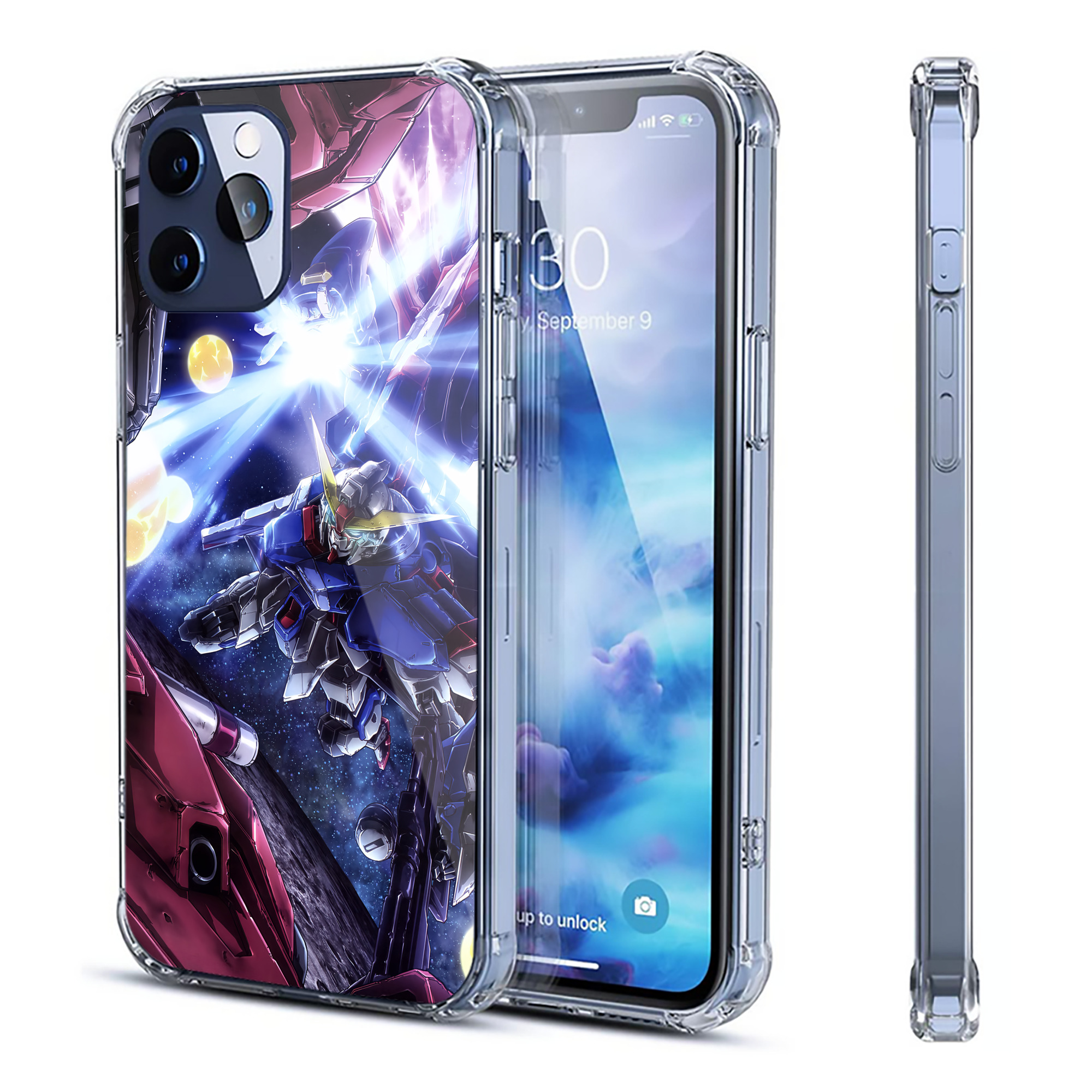 （画像用） 機動戦士ガンダム Mobile Suit Gundam 【iPhone 12シリーズ対応】透明スマホケース（クリアソフトケース）